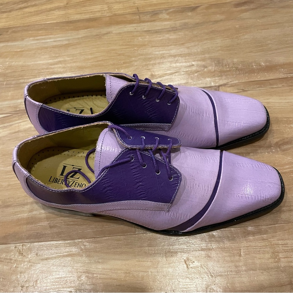 LIBERTYZENO Lavender/Purple Leather Oxford Style Dress Shoes